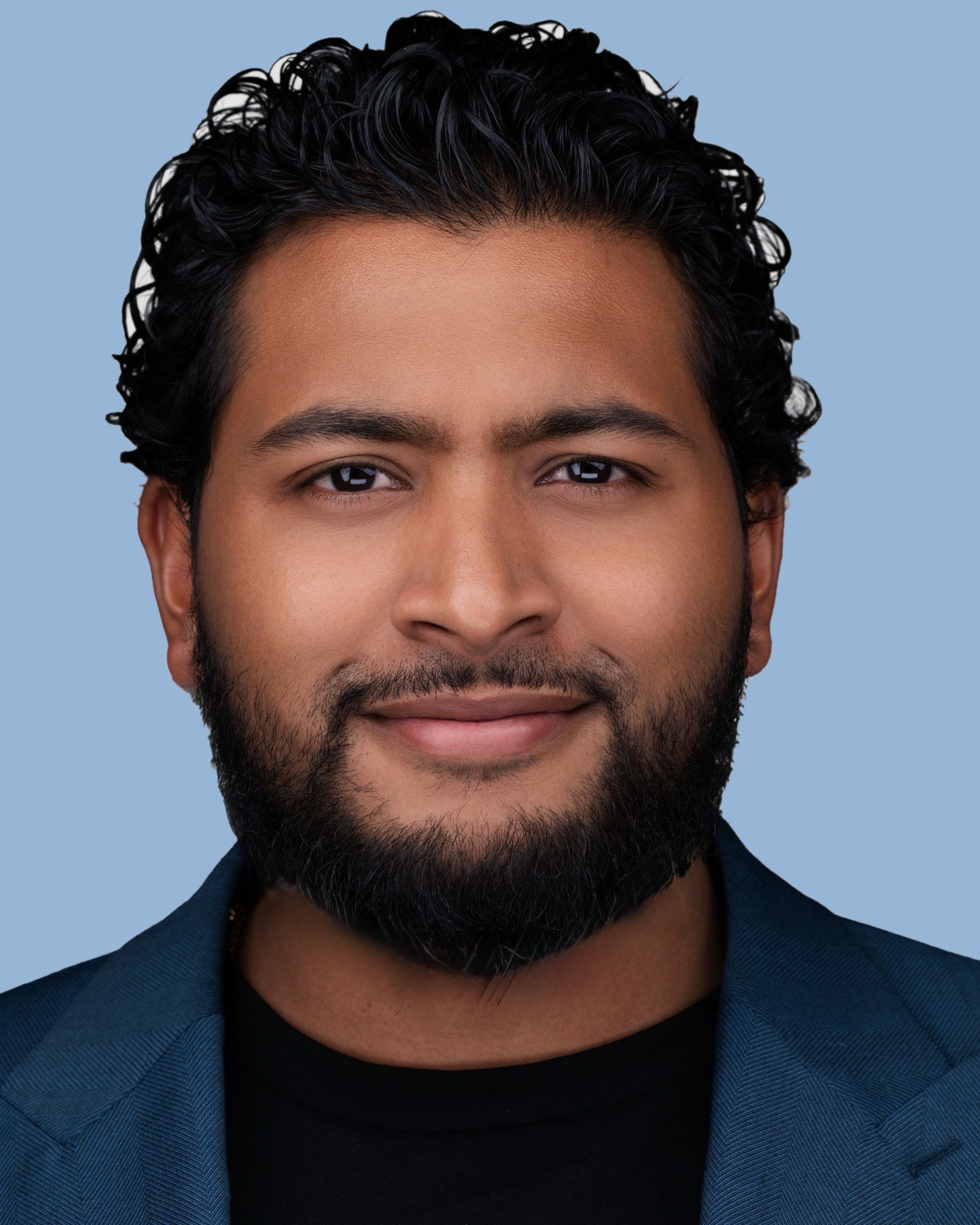 photo blue background Josh Samuel